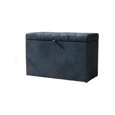 Imagem de Banqueta Decorativa Com EspaçO De Armazenamento - FáCil Acesso(CINZA ESCURO,Pés em PVC)