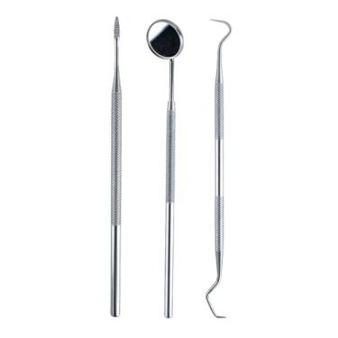 Imagem de Kit 3 Instrumentos Limpeza Dental Removedor Tártaro Espelho