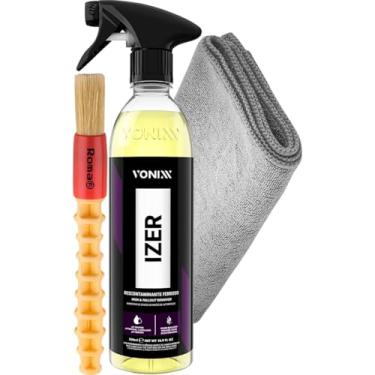 Imagem de VONIXX Kit Descontaminante Ferroso Izer 500ML com Pincel Externo e Pano Microfibra 40x40 Super Macio para Remoção de Fer
