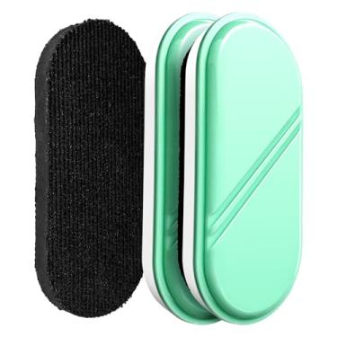 Imagem de FUNISKETCH Borracha apagável a seco, borrachas magnéticas destacáveis para quadro branco - pacote com 2, borracha de vidro para quadro branco de vidro para escritório e material escolar (verde)