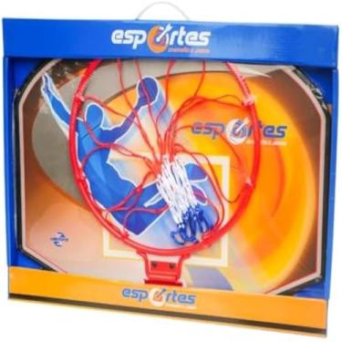 Imagem de Tabela de basquete portatil, resistente, aro metalico e rede esportiva, pratica e leve - Cores sortidas