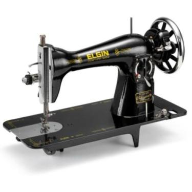 Imagem de Máquina De Costura Reta Pretinha Elgin B3 Estrutura De Ferro, Preto