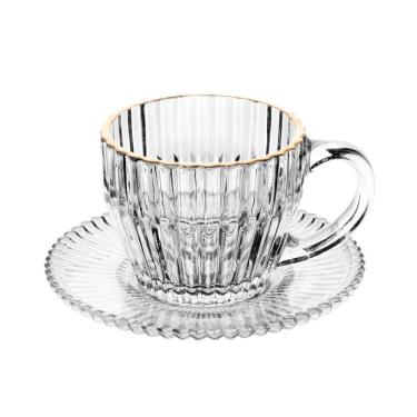 Imagem de Xícara De Café De Cristal Com Fio De Ouro Império 110ml Wolff