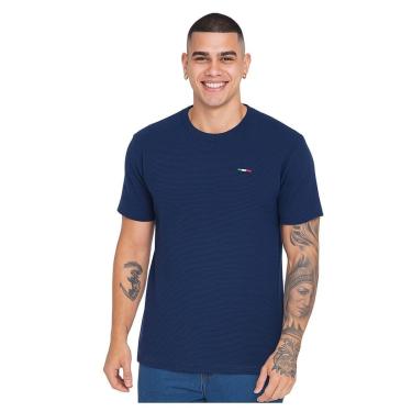 Imagem de Camiseta Masculina Industrie Malha Fusion Premium Gola Careca Bordado Itália Estilo Casual-Masculino