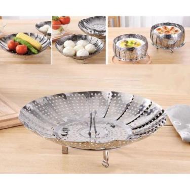 Imagem de Cesta de Cozimento a Vapor Cesto para Cozinhar Vegetais Legumes e Verd