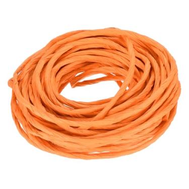 Imagem de Rebower Fita de papel ráfia 15 jardas corda de papel trançado feito à mão para artesanato, [para presente de festa de Natal, decoração de artesanato faça você mesmo] - laranja amarelo