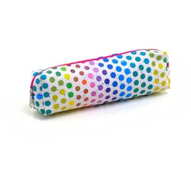 Imagem de Estojo Escolar KIT Poa - Retangular, Compartimento Unico, Cores Sortidas e Zíper Simples - Ideal para Canetas, Lapis e Material Escolar.