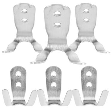 Imagem de Uonlytech 6 ganchos de parede de aço inoxidável, cabides de piscina resistentes para toalhas, casacos, bolsas, mochilas, ganchos de metal com pontas duplas para banheiro e lavanderia