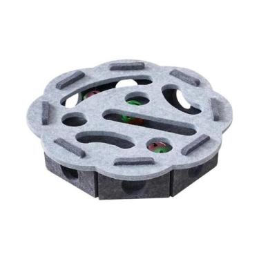 Imagem de Brinquedo Interativo Para Gatos Quebra-Cabeça De Feltro Com Túnel Labi