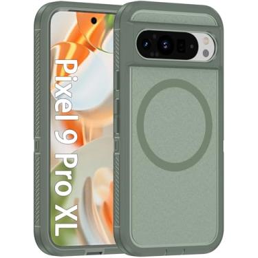 Imagem de Capa magnética para Google Pixel 9 Pro XL [compatível com Magsafe] [proteção de nível militar de camada dupla] Capa protetora resistente à prova de choque resistente para Google Pixel 9 Pro XL 5G 6,8