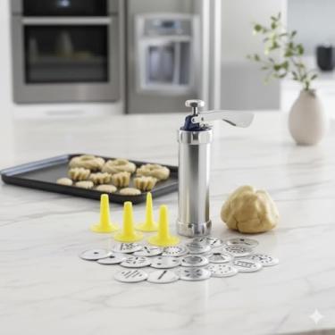 Imagem de Máquina Manual Modelar Biscoitos com 20 Moldes de Alumínio