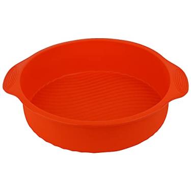 Imagem de SIWOTED 11,42 polegadas Forma Redonda 3D Silicone Assadeira Molde para Bolo DIY Bandeja para Bolo (Laranja)