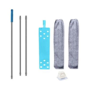 Imagem de Vassoura Telescópica De Cabo Longo Com Pano De Microfibra Para Limpeza