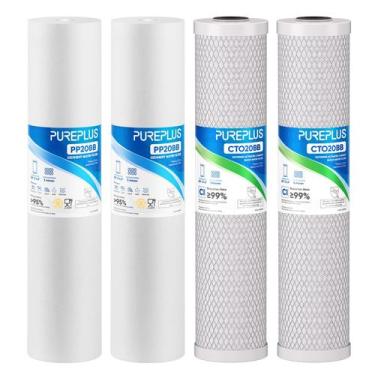 Imagem de Kit Combo de Cartuchos para Filtro de Agua PUREPLUS 20x4.5 5 Micrones