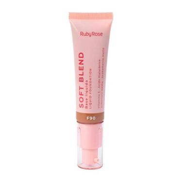 Imagem de Base líquida ruby rose rosa soft blend f90 média cobertura 30g hb-m301