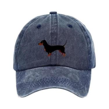 Imagem de Boné De Beisebol Retro Ajustável Unissex Com Estampa De Dachshund Para