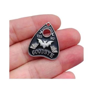 Imagem de Pingentes De Joias De Esmalte Gótico Com Temas De Sol, Lua, Gato, Morc