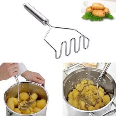 Imagem de Espremedor Manual De Batatas Em Aço Inoxidável, Triturador De Frutas E
