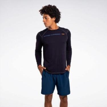 Imagem de Camiseta Reebok M Impact Print Ls Tee Masculina-Masculino