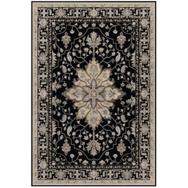 Imagem de RELEANY Tapetes de área de 6 x 18 cm, lavável, antiderrapante, estampa floral, vintage, tapete medalhão para sala de estar, quarto, sala de jantar, preto, marrom, neutro, caramelo escuro