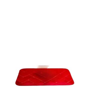 Imagem de Tapete absorvente macio de microfibra antiderrapante para cozinha ou banheiro e quarto(tijolos vermelho)