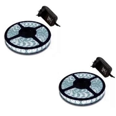 Imagem de KIT 2 Fita Super Led 5050 Branco Frio 300 Leds 5 M + Fonte - RGB