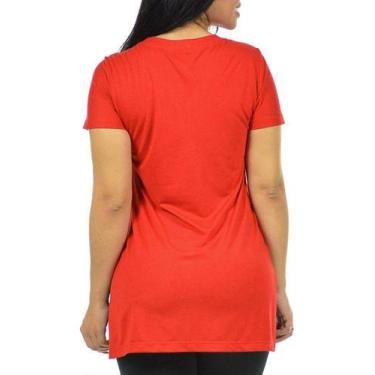 Imagem de Kit 2 Blusas Feminina Mullet Plus Size Longa - Vesttuario, Vermelho, 4