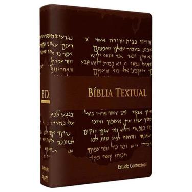 Imagem de Bíblia Sagrada De Estudo Textual Letra Grande Luxo Marrom - BV BOOKS