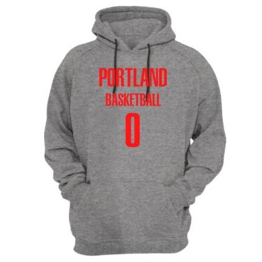 Imagem de Blusa Moletom Capuz Basquete Portland Basketball número 0 - Loja Click