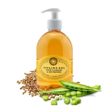 Imagem de Original Blends Styling Gel - Natural Hair Gel with Flaxseed & Soy Protein - Non-Flaking, Firm or Light Hold for All Hair Types - Hair Product for Adults & Children - (11 Fl Oz Jar)