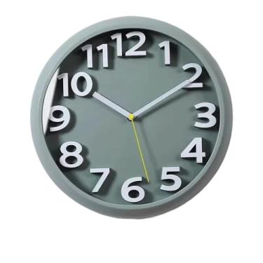 Imagem de Relógio de parede silencioso quartzo casa sala de estar relógio de parede redondo laranja simples relógio de parede, adequado para sala de estar, estudo, escritório relógio de parede (verde)