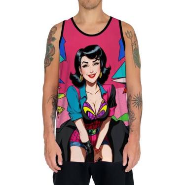 Imagem de Camiseta Regata Tshirt Pin Up Mu.lher Morena Pop Art Moda 10 - Enjoy S