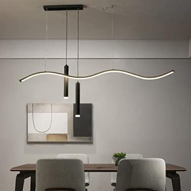 Imagem de Luminária pendente LED moderna para mesa de jantar, com intensidade regulável, design de foco, lustre, luminária de teto moderna para cozinha, altura ajustável com controle remoto, ideal par