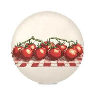 Imagem de STAYTOP Jogo americano vintage delicioso tomates redondos 6 peças, tapetes de mesa antiderrapantes fáceis de limpar para casa, cozinha, churrasco, festa, decoração de mesa