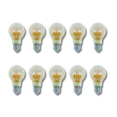 Imagem de Kit 10 Lâmpada Filamento Led Vintage Redonda A60 4W Gold