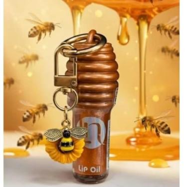 Imagem de Chaveiro Abelhinha Girassol Gloss Labial com Aroma de Mel, 5g, Hidratante Protetor com Brilho