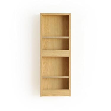 Imagem de Prateleiras flutuantes montadas na parede - prateleira de revistas e estante de livros de madeira maciça, exibição de armazenamento elegante para sala de estar, escritório, café, decoração de casa