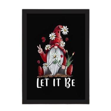 Imagem de Quadro Gnomo Zen Let It Be 33X24Cm Moldura Preta