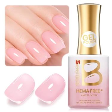 Imagem de Esmalte de unhas Beetles Dawn Petals Nude Pink Gel - 15 ml de gel neutro geleia nude rosa cor base corretivo transparente translúcido imersão UV francês salão de arte de unhas DIY presente de manicure