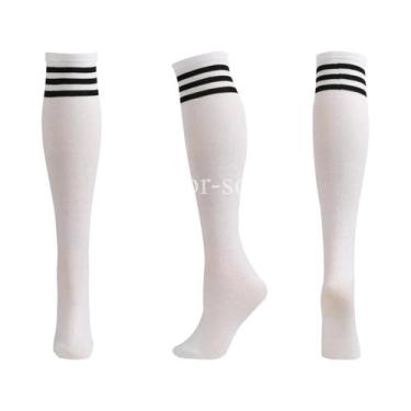 Imagem de Meias De Compressão Masculinas Até O Joelho, Antiderrapantes, Listrada