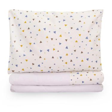 Imagem de Jogo De Lençol Para Berço Americano 100% Algodão 3 Peças - Triangles