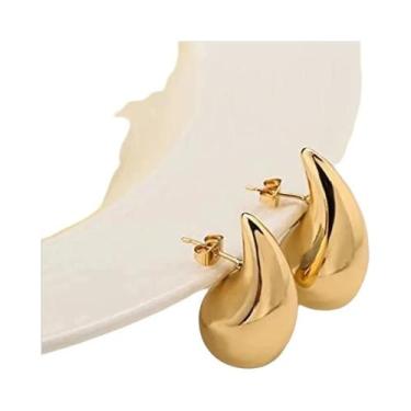 Imagem de Brincos De Argola Dourados Para Mulheres, Leves, Banhados a Ouro 18K, 