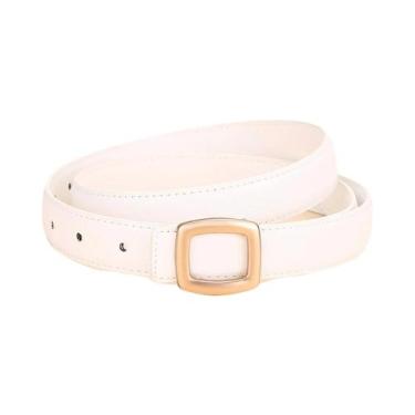 Imagem de Cinto Feminino Preto De Couro Genuíno Com Decoração Simples, Acessório