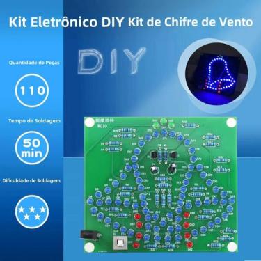 Imagem de Kit DIY De Sino De Vento Eletrônico Com 95 LEDs, Luzes Piscantes E Sin