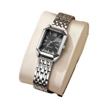 Imagem de Relógio De Pulso Feminino De Moda Com Quartzo, Retangular, Casual, Par