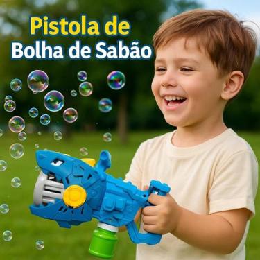 Imagem de Máquina de Bolhas de Sabão Tubarão Infantil Automática  Brinquedo com 