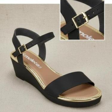 Imagem de Sandália Moleca Anabela Casual Confortável 5512.308- Preto-Feminino