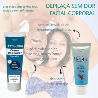 Imagem de Cremes Depilação Facial Masculino Com Perfume Depila Sem Dor - Lucys