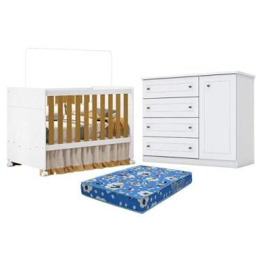 Imagem de Berço Americano Katatau Branco Acetinado Savana - Reller E Cômoda Infa