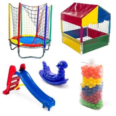 Imagem de Cama Elástica Pula Pula 1,40m Nacional + Piscina de Bolinhas 1,00m + 5